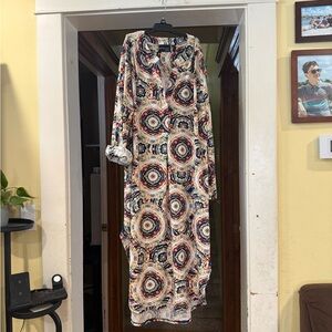 Attitudes by Renee Geometric Long Sleeve Dress